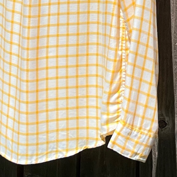 Banana Republic yellow plaid button down shirt size small - Picture 16 of 17